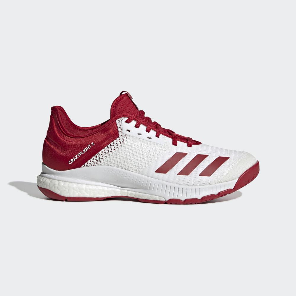 Adidas Women's Crazyflight X 3 Volleyball Shoes White/Red Ireland F35714